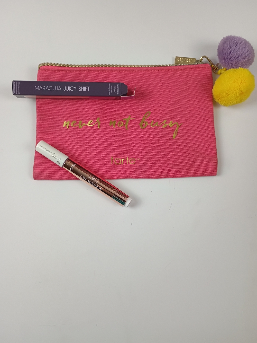 tarte Kids Accessories Pink Zip Pouch with Pom Pom